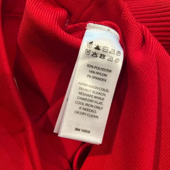 Happily grey classic two piece feminine red crop sweater midi skirt Bodycon set - Picture 13 of 16